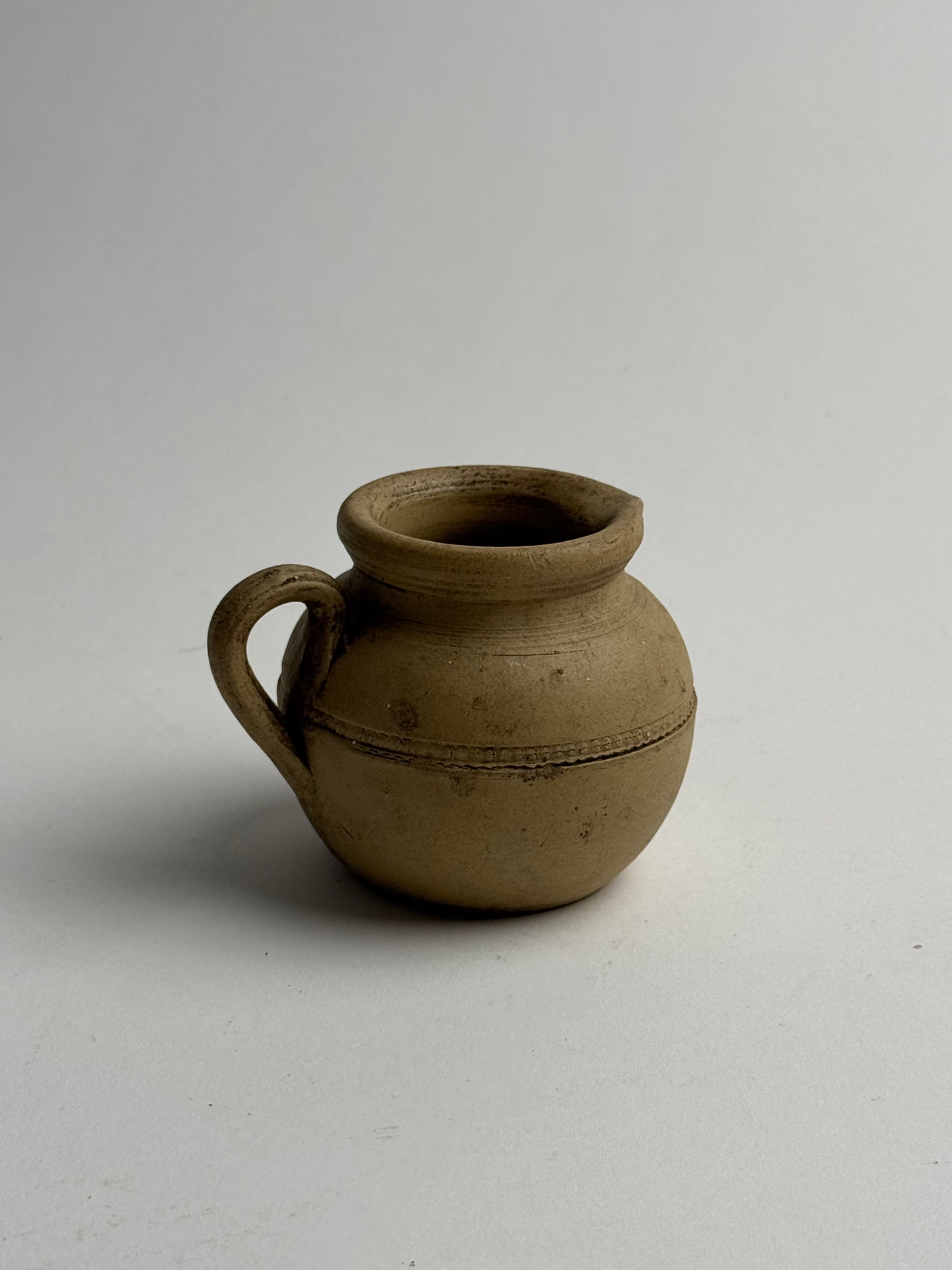 Small Beige Antique Rounded Jug