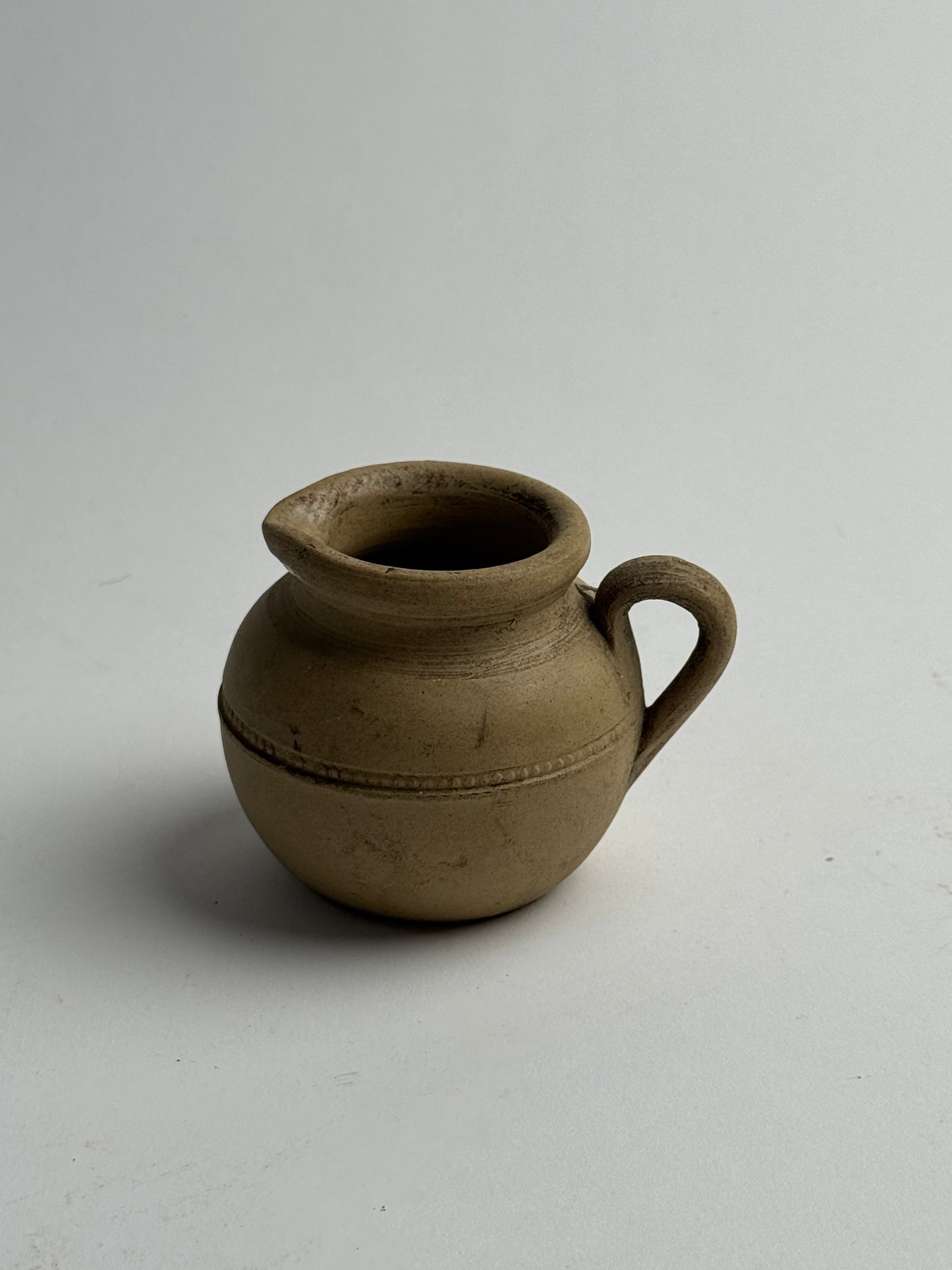 Small Beige Antique Rounded Jug