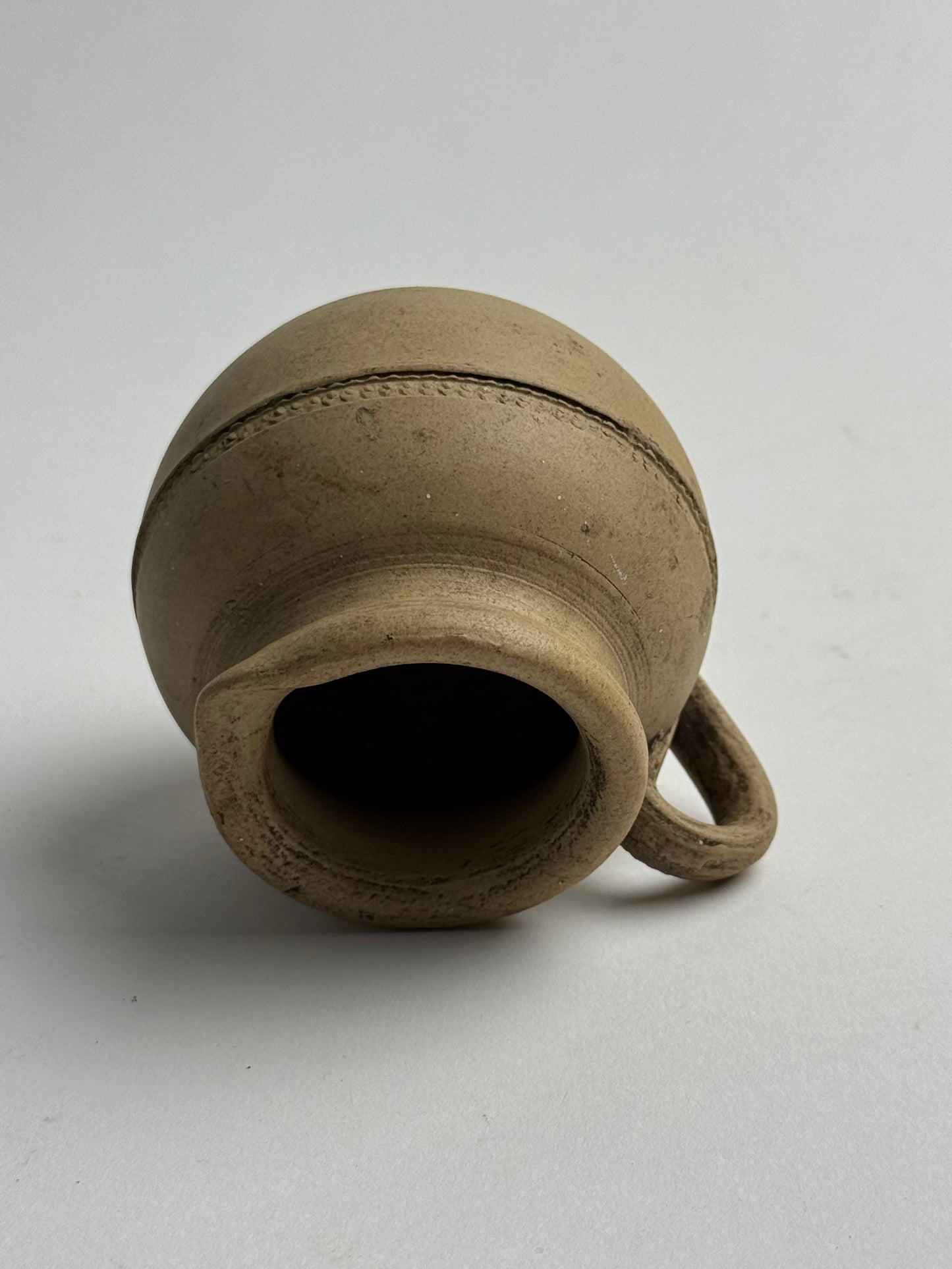 Small Beige Antique Rounded Jug