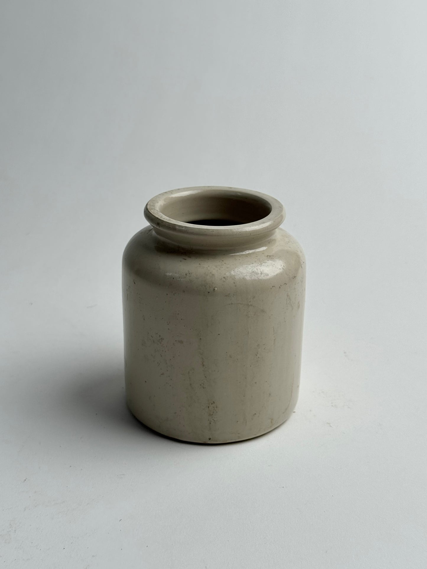 Cream Glazed Vintage French Pot