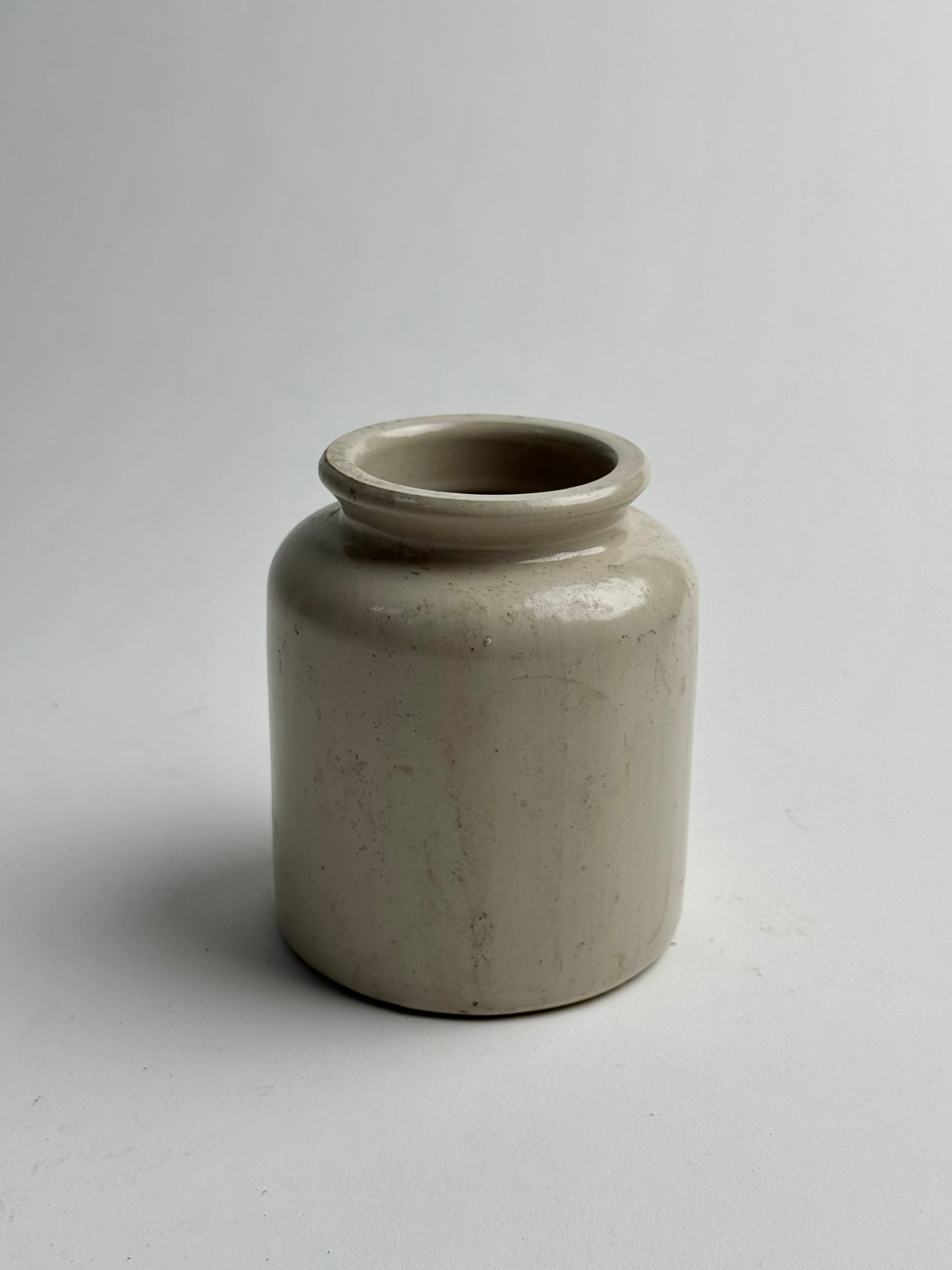 Cream Glazed Vintage French Pot