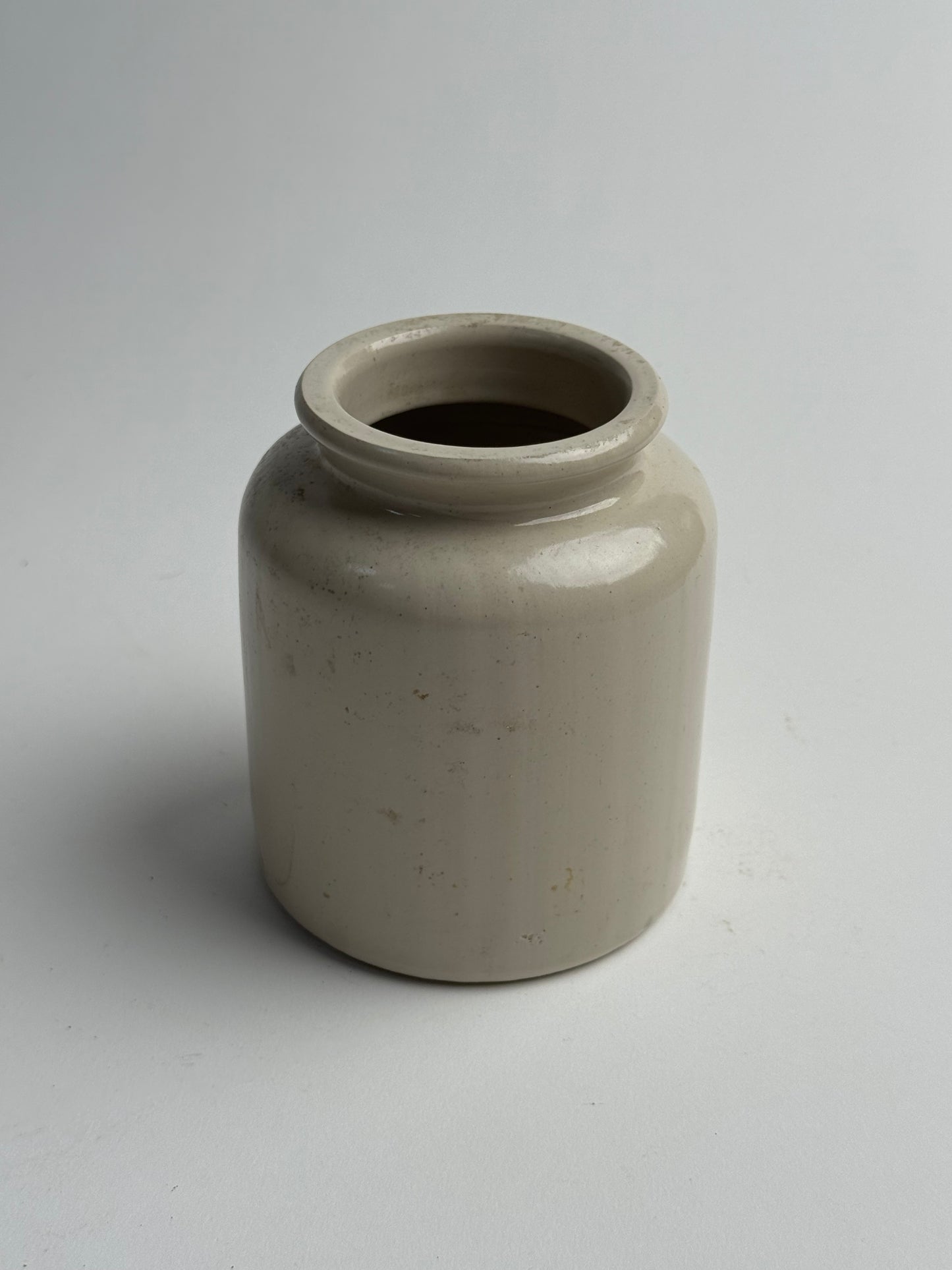 Cream Glazed Vintage French Pot