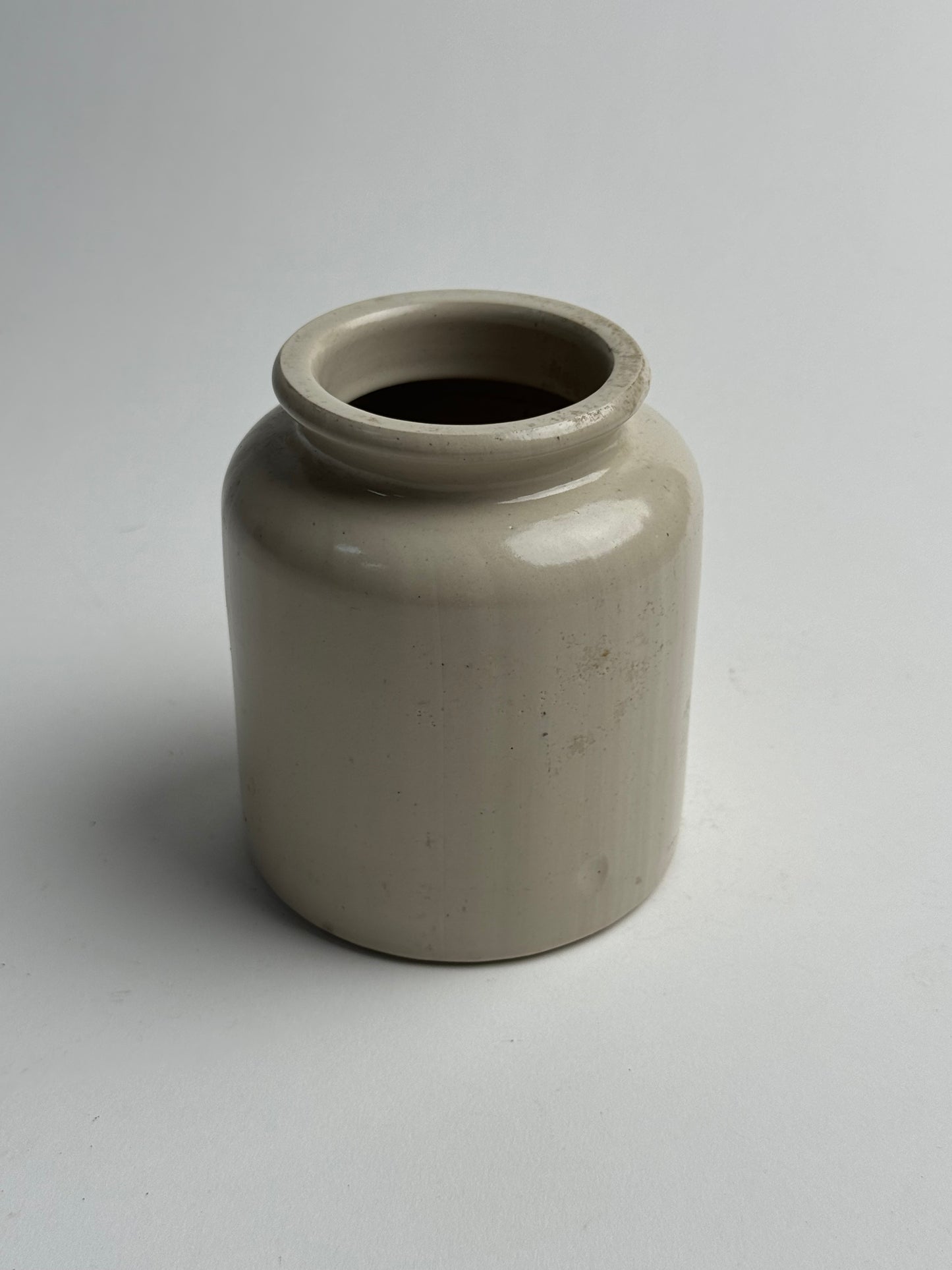 Cream Glazed Vintage French Pot