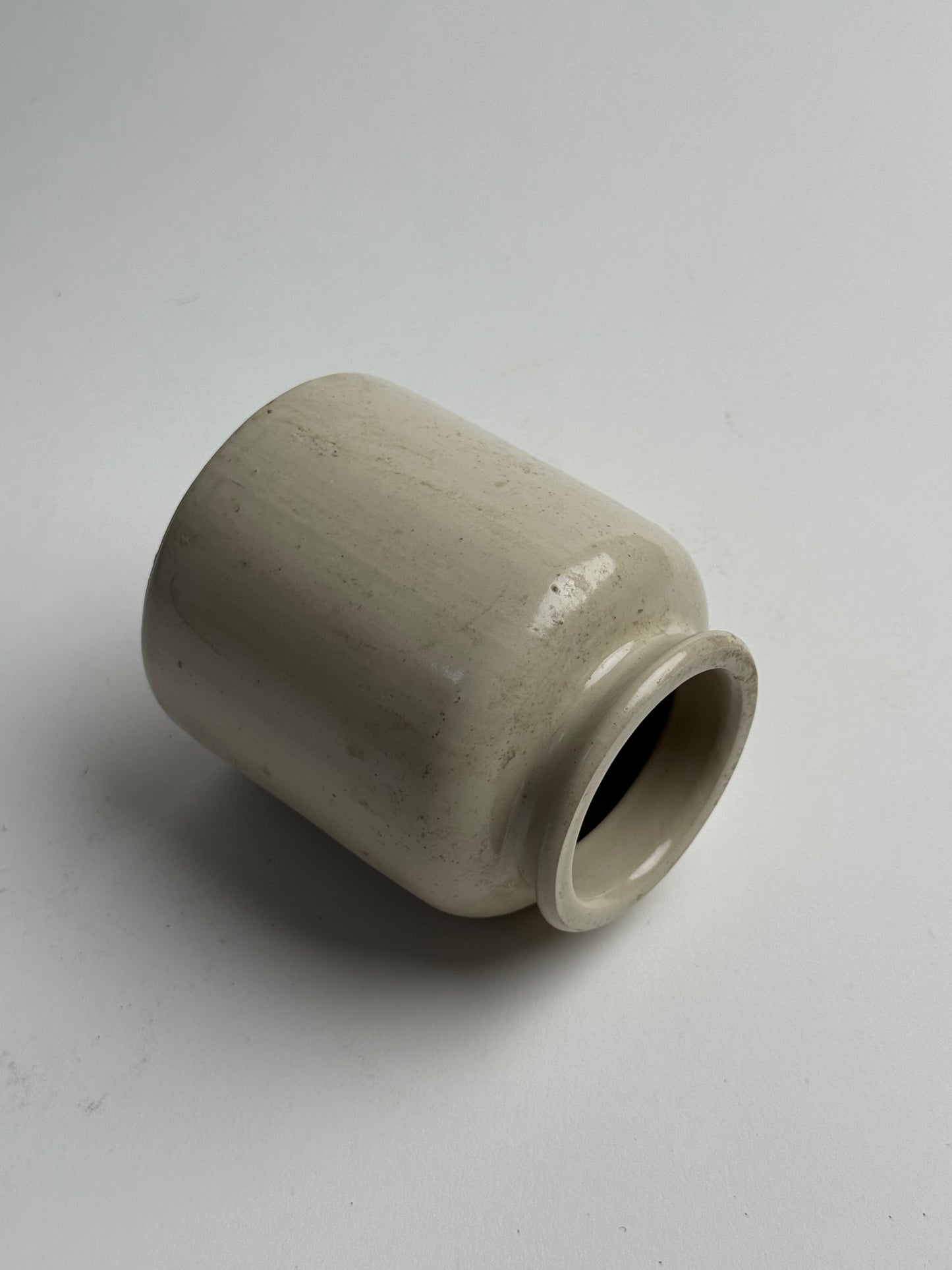 Cream Glazed Vintage French Pot