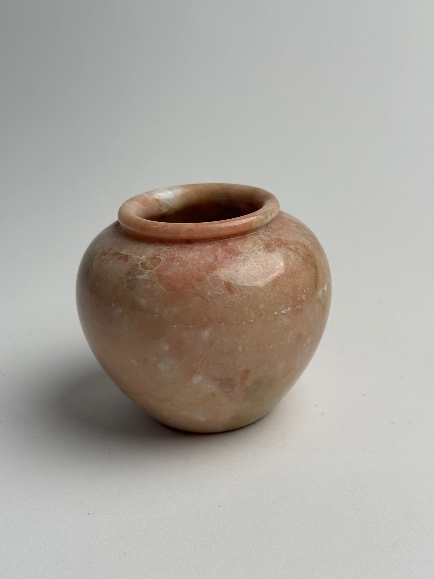 Salmon Beige Small Marble Urn