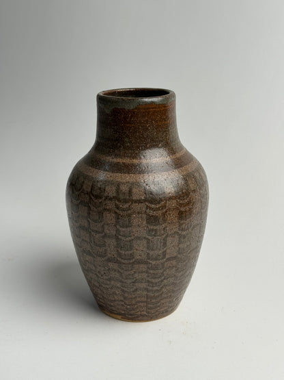 Vintage Deep Brown Tapered Vase