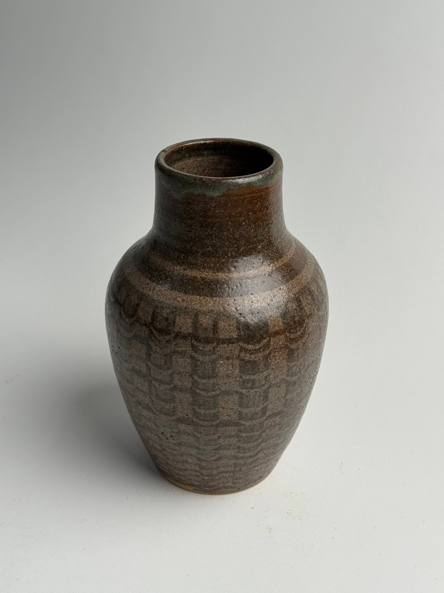 Vintage Deep Brown Tapered Vase