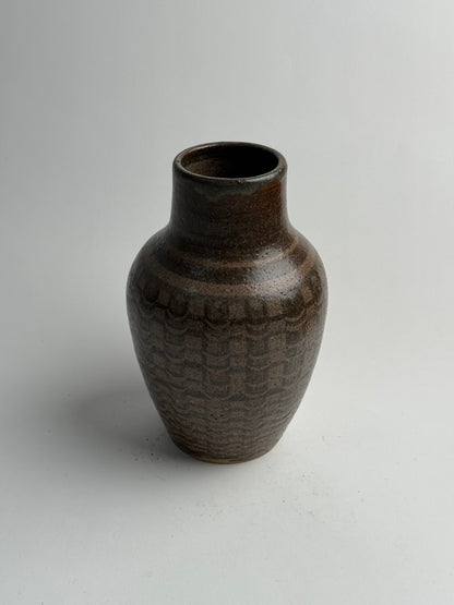 Vintage Deep Brown Tapered Vase