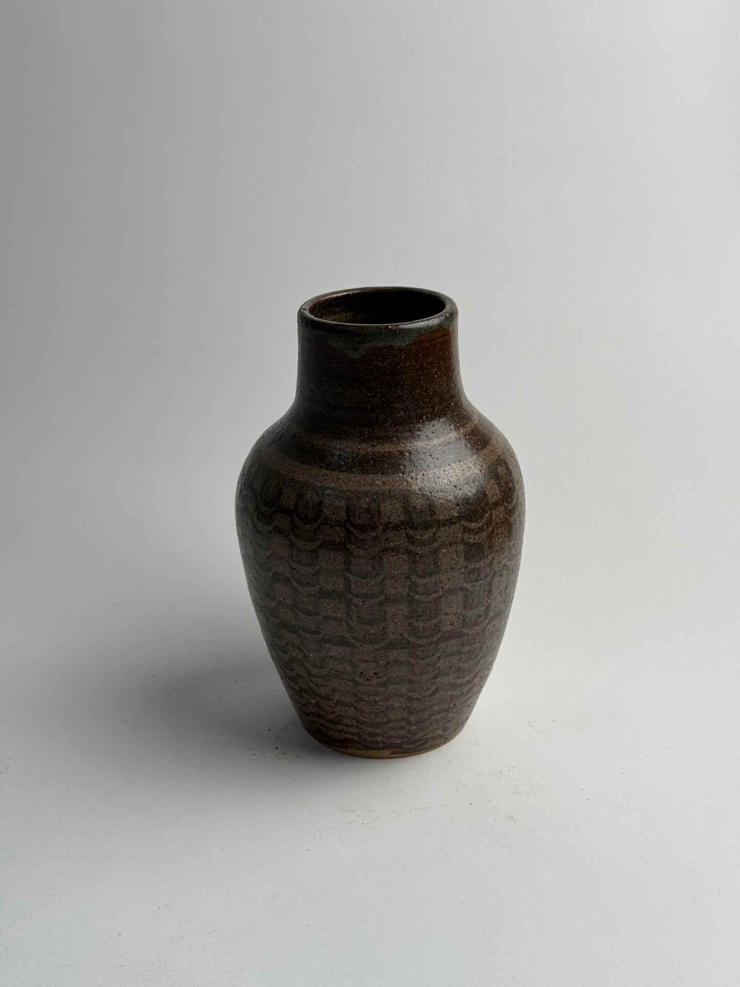Vintage Deep Brown Tapered Vase