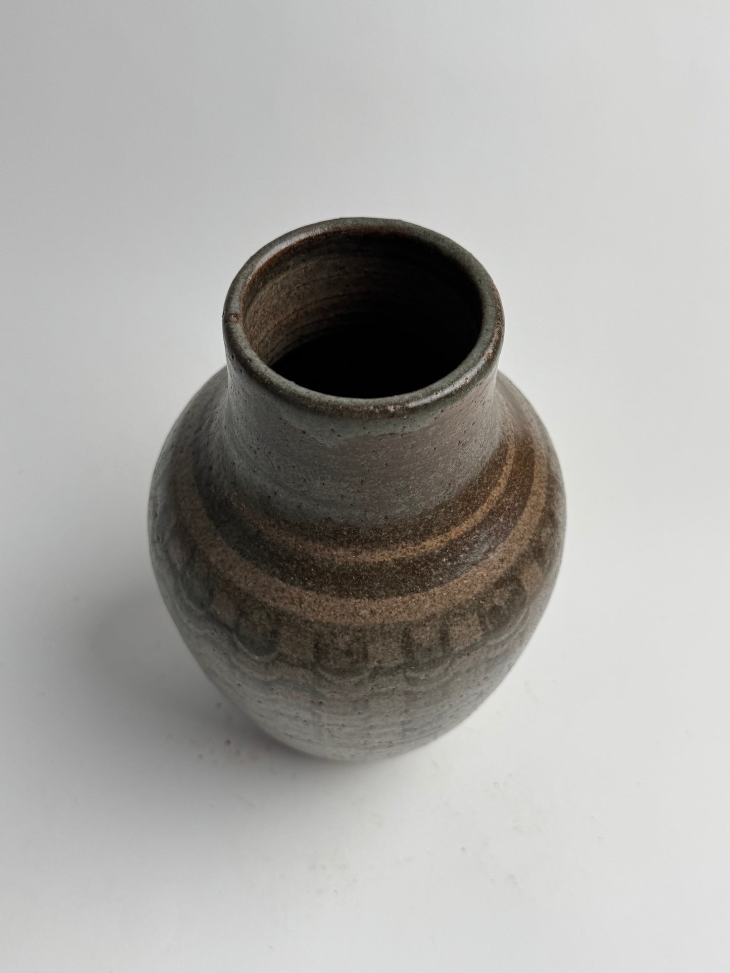 Vintage Deep Brown Tapered Vase