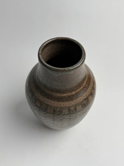 Vintage Deep Brown Tapered Vase