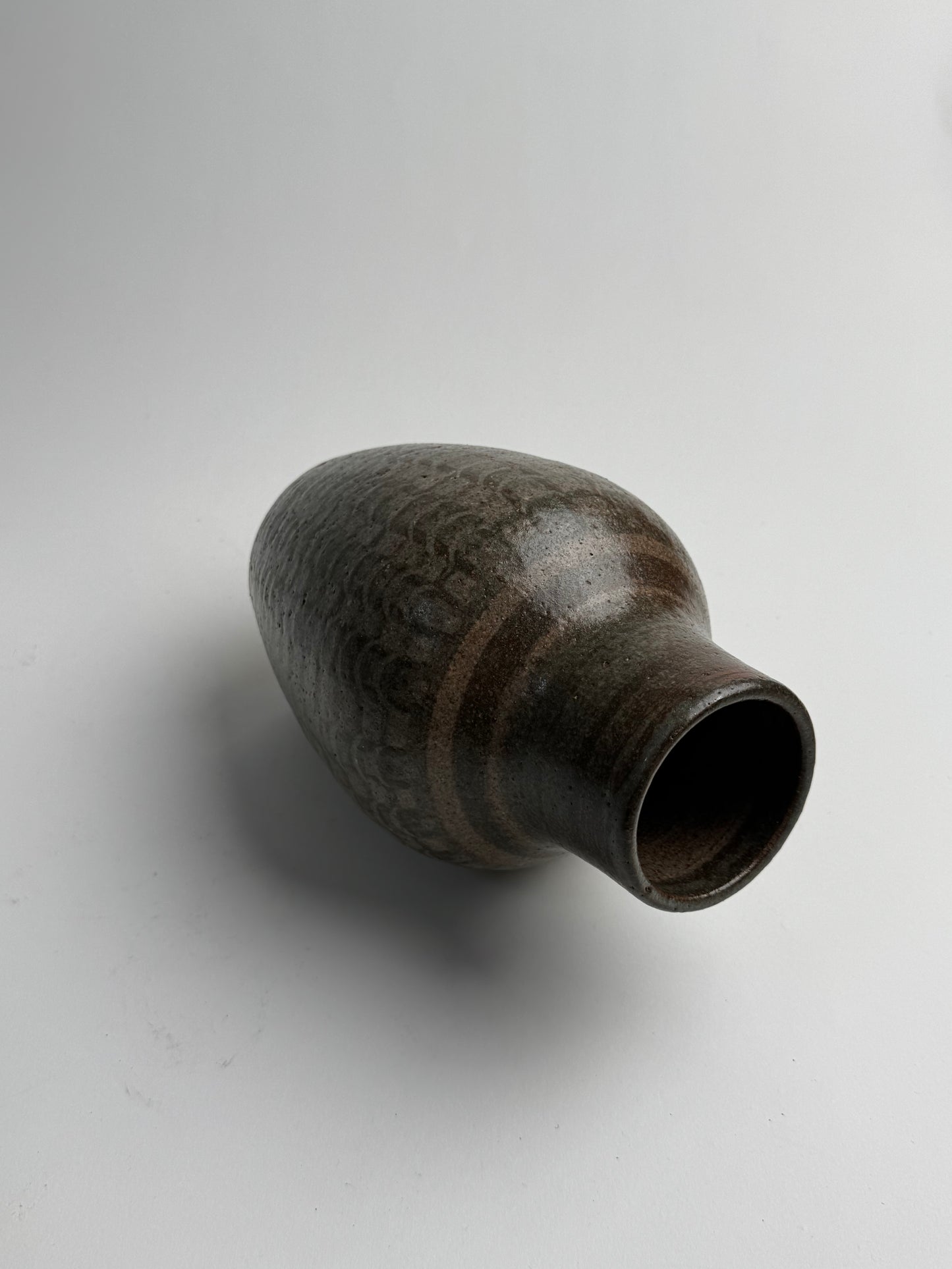 Vintage Deep Brown Tapered Vase