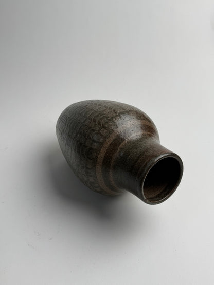Vintage Deep Brown Tapered Vase