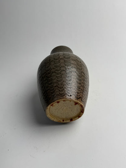 Vintage Deep Brown Tapered Vase
