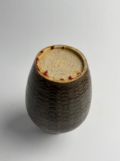 Vintage Deep Brown Tapered Vase