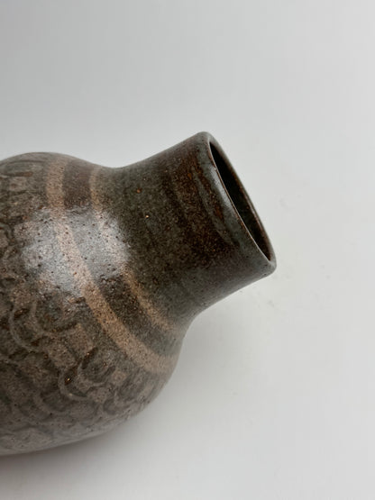 Vintage Deep Brown Tapered Vase