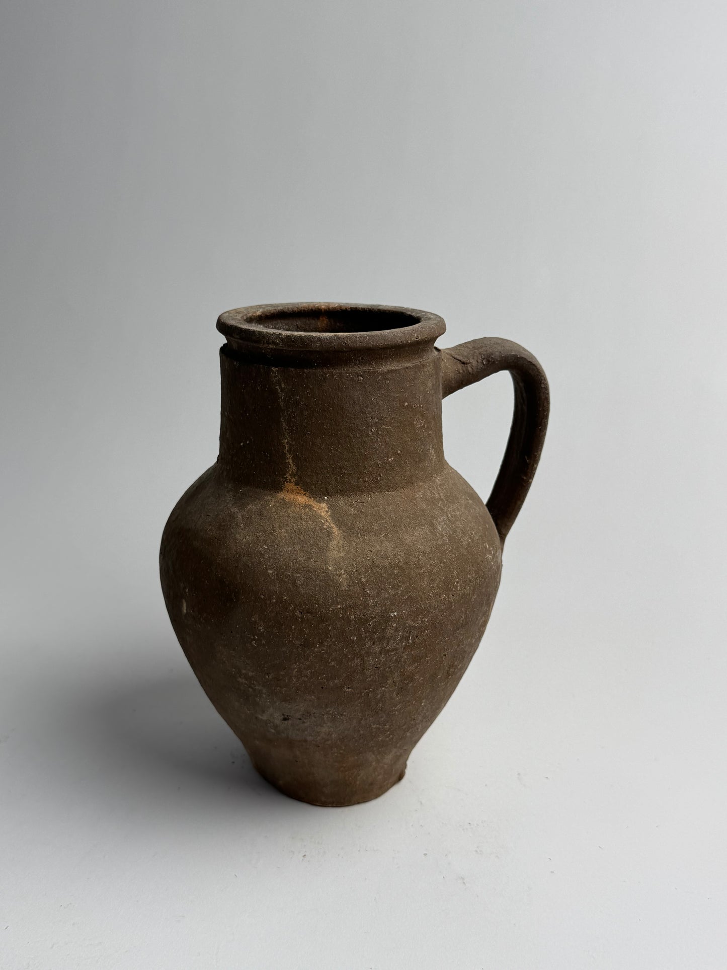 Vintage Earthy Brown Handled Vessel