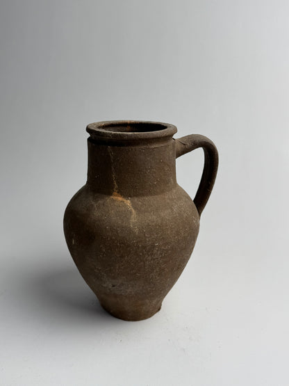 Vintage Earthy Brown Handled Vessel