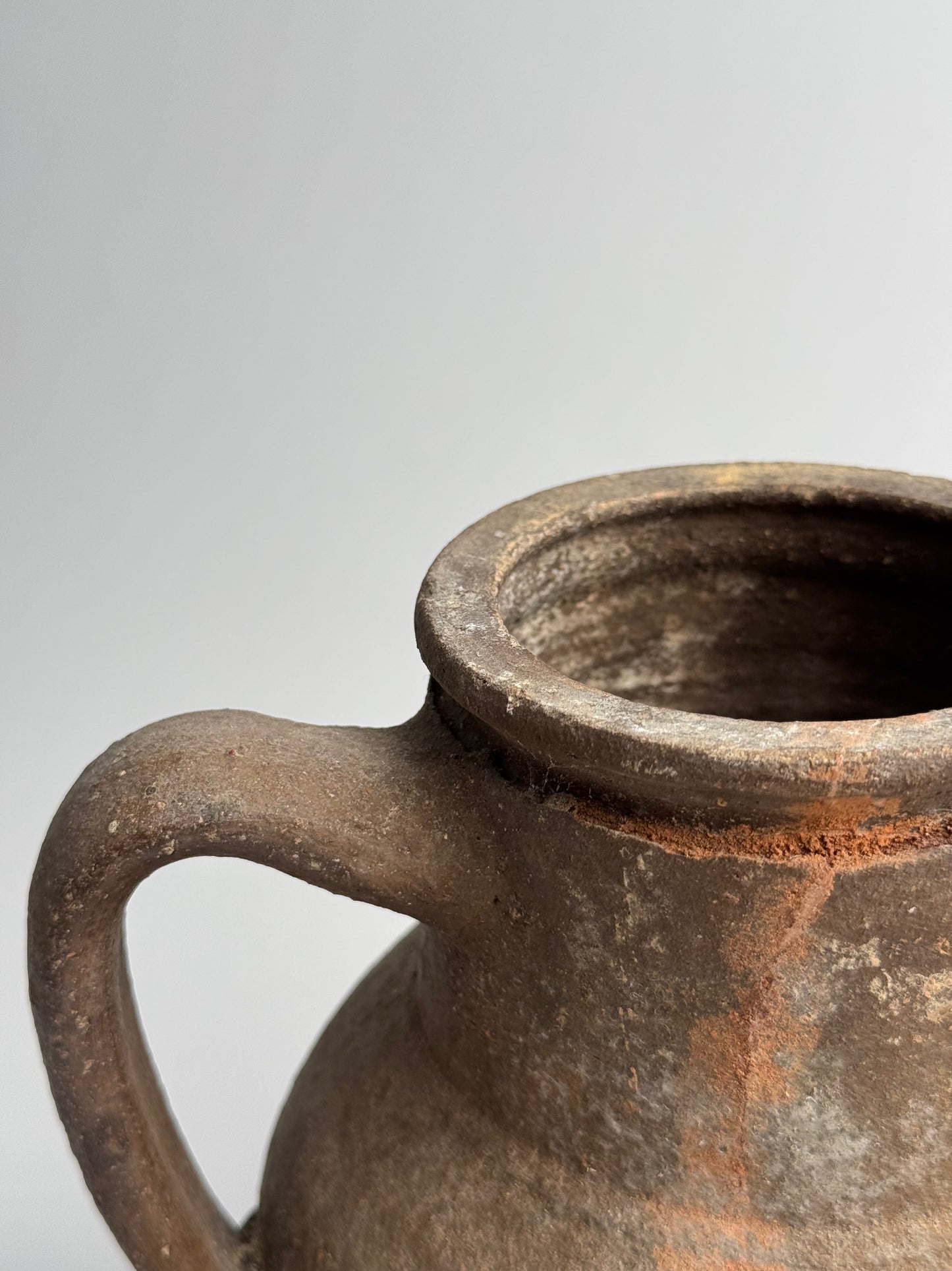 Vintage Earthy Brown Handled Vessel