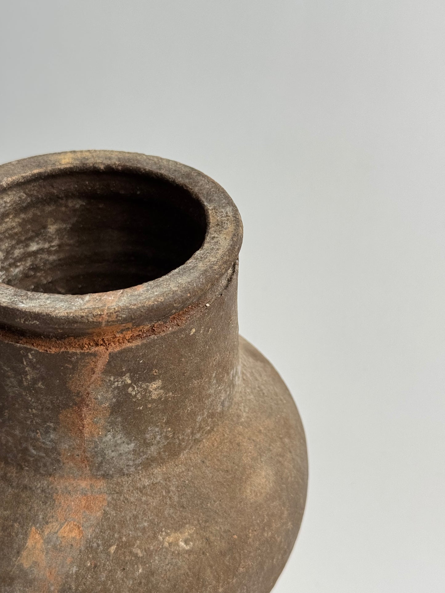 Vintage Earthy Brown Handled Vessel