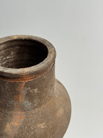 Vintage Earthy Brown Handled Vessel