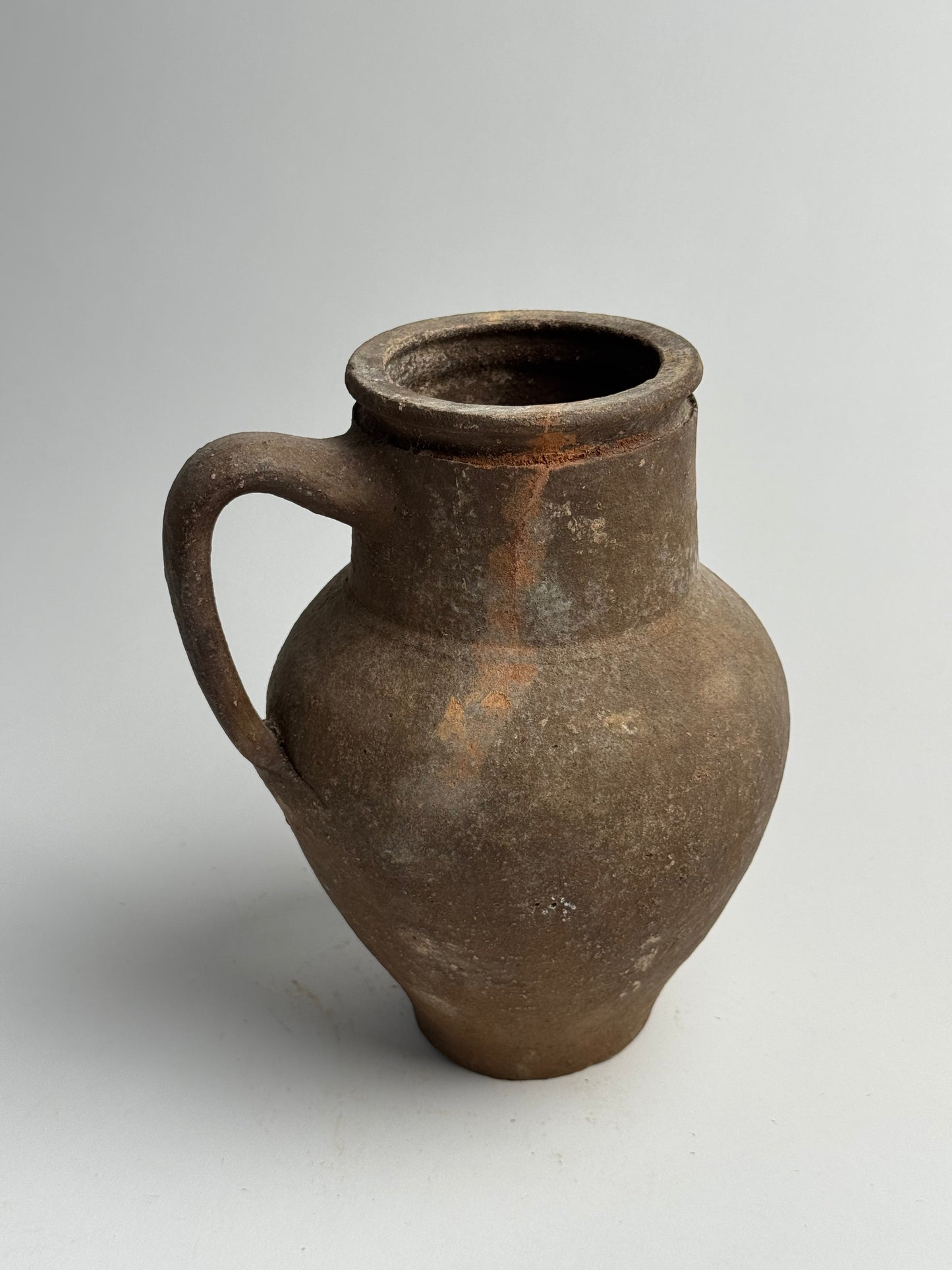 Vintage Earthy Brown Handled Vessel