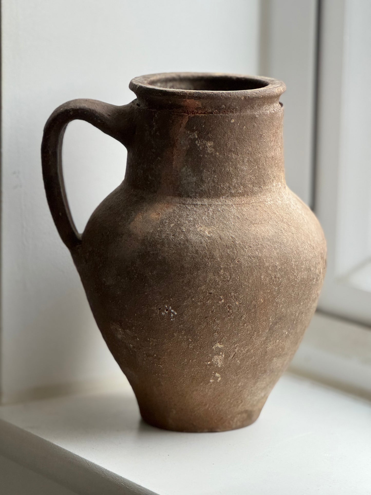 Vintage Earthy Brown Handled Vessel