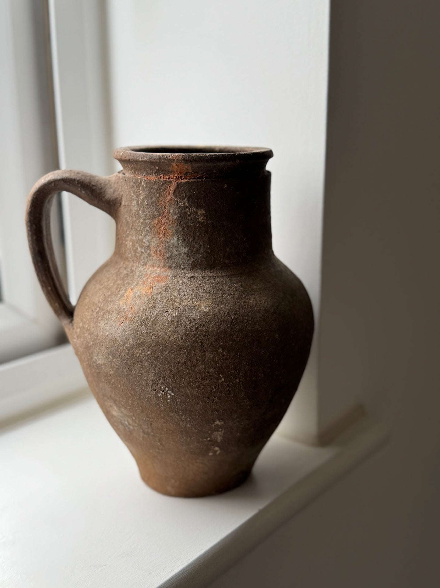 Vintage Earthy Brown Handled Vessel