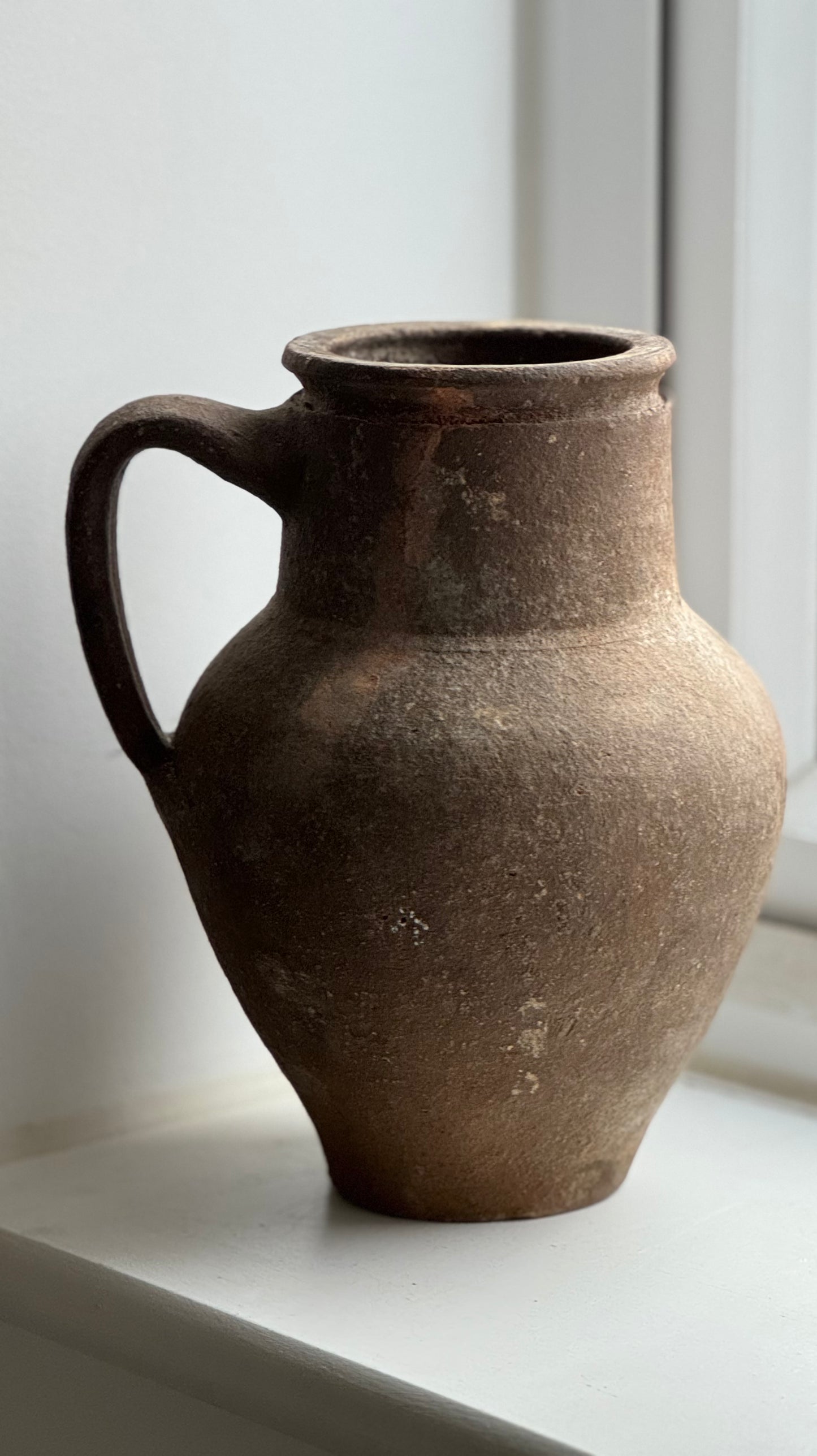 Vintage Earthy Brown Handled Vessel