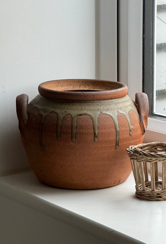 Terracotta Drip Glaze Confit Pot