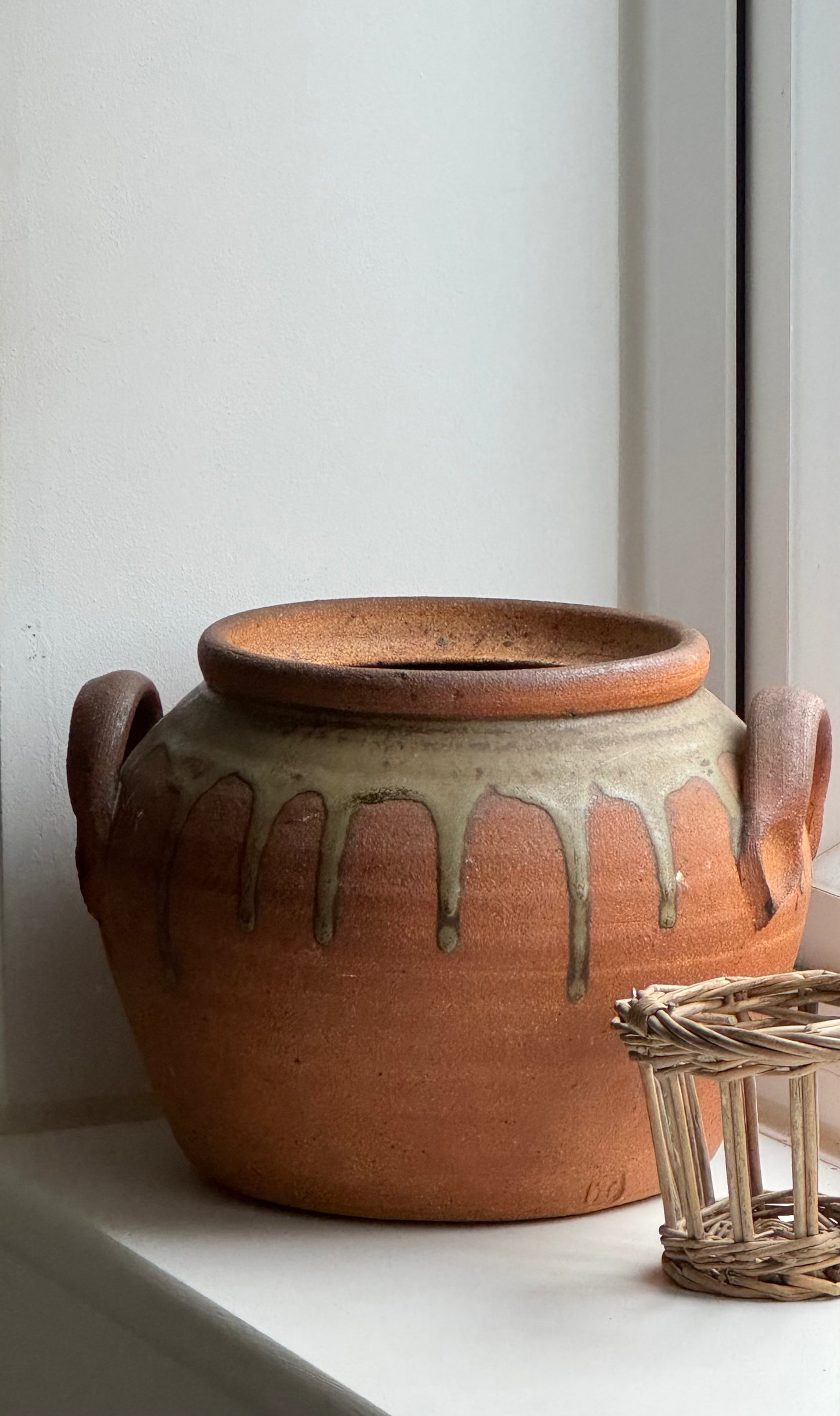 Terracotta Drip Glaze Confit Pot