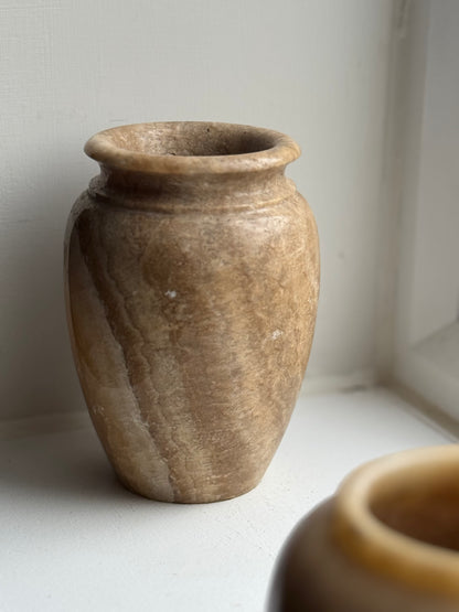 Medium Beige Solid Marble Vase