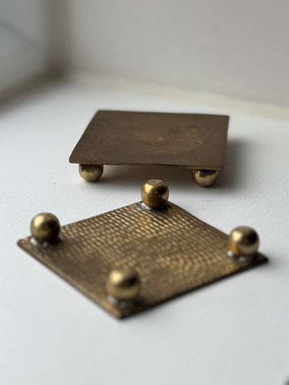 Vintage Brass Square Footed Plates