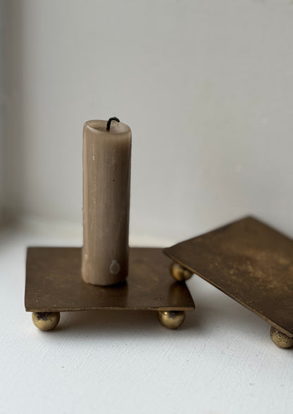 Vintage Brass Square Footed Plates