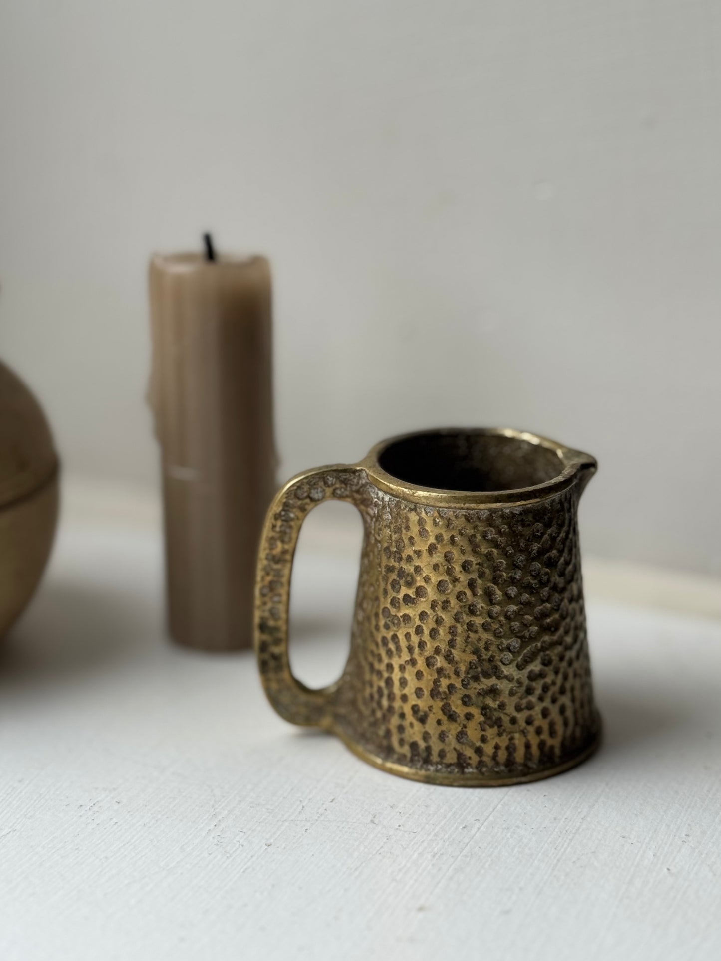 Miniature Hammered Brass Jug