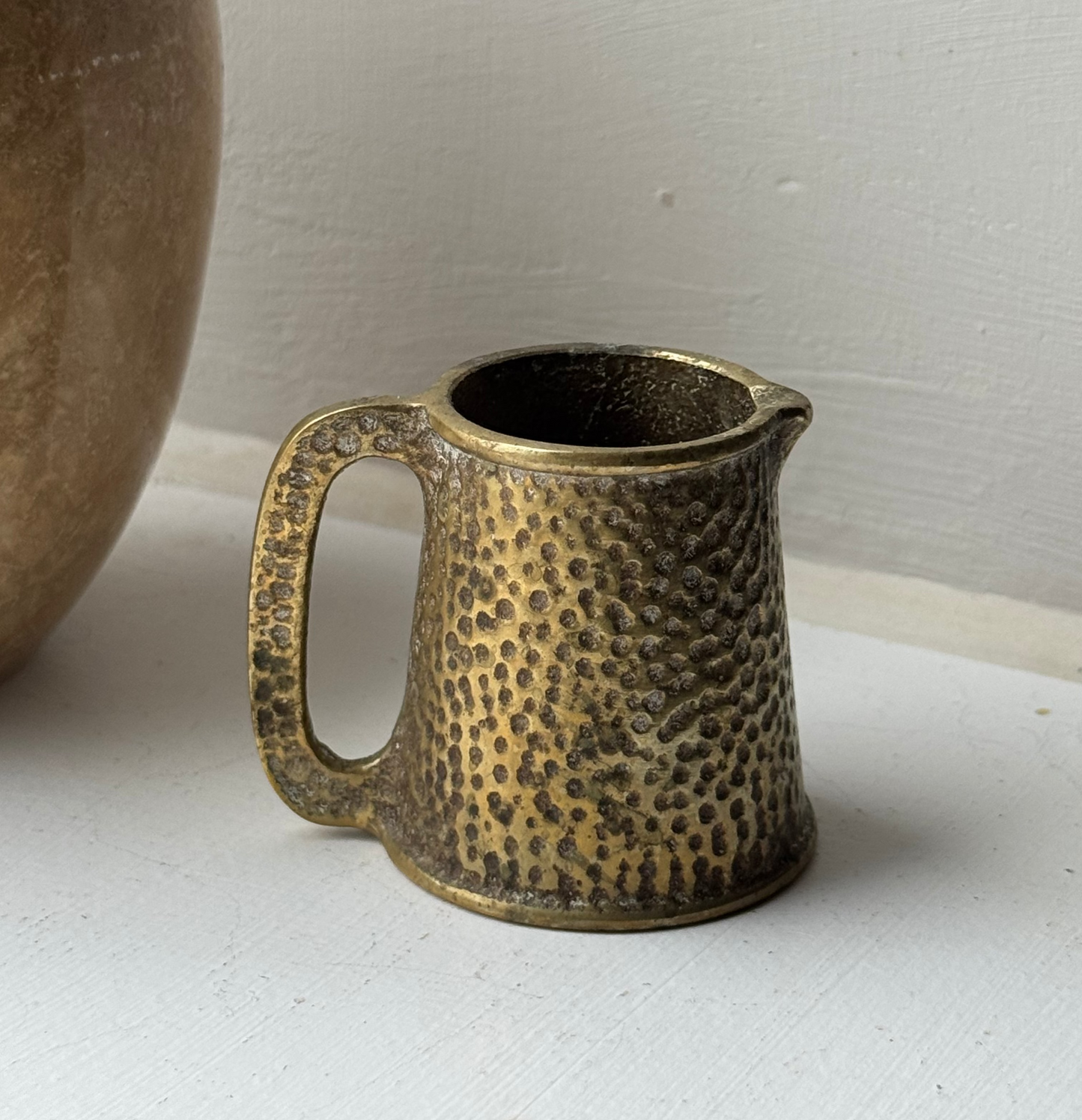 Miniature Hammered Brass Jug