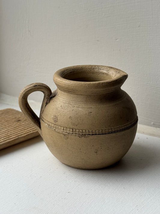 Small Beige Antique Rounded Jug