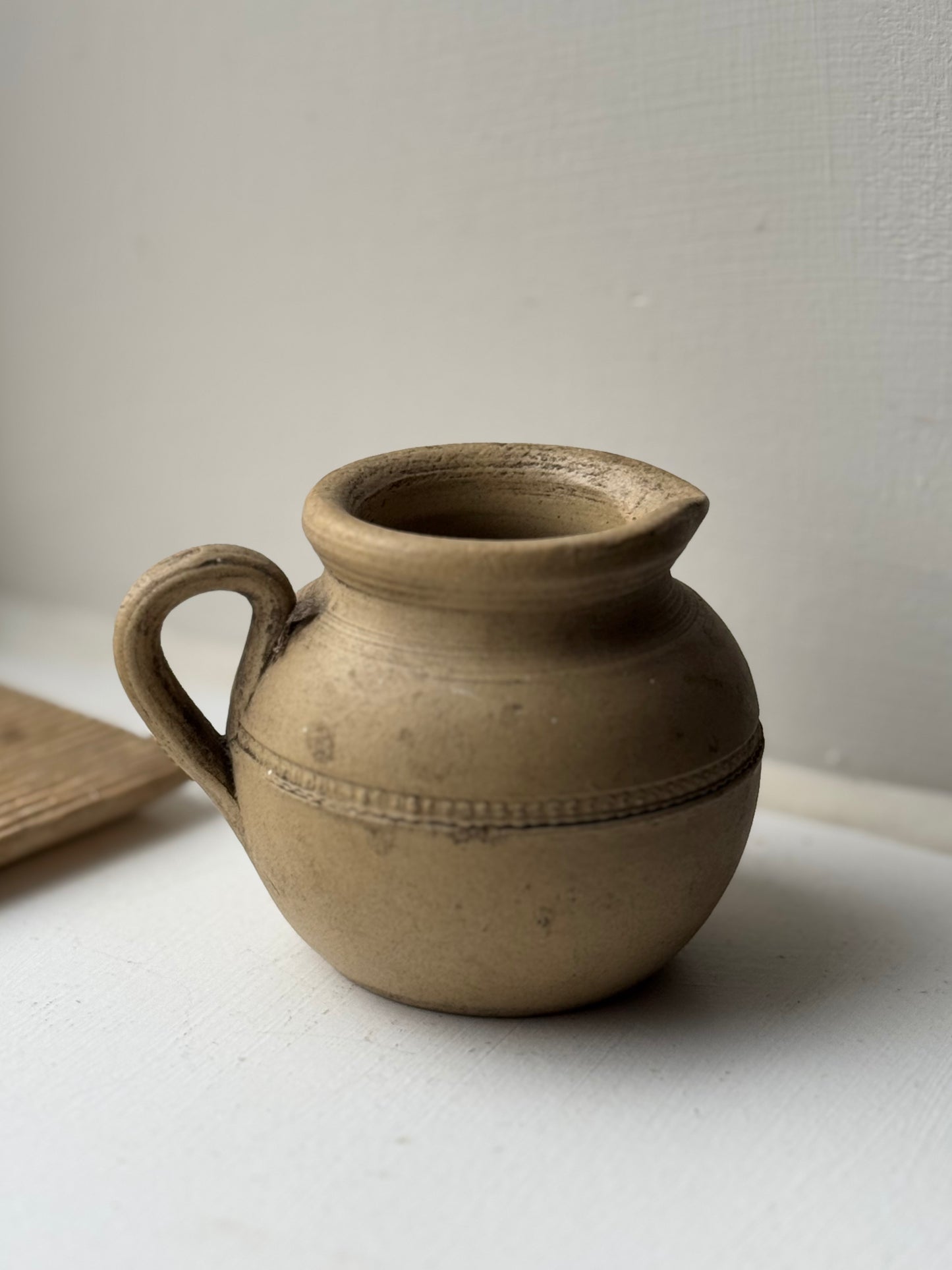 Small Beige Antique Rounded Jug