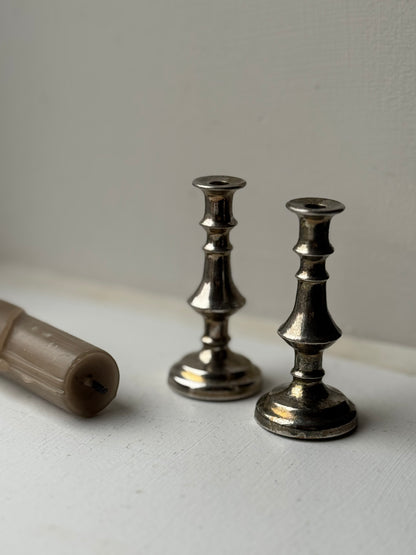 Pair of Petite Metal Candle Holders