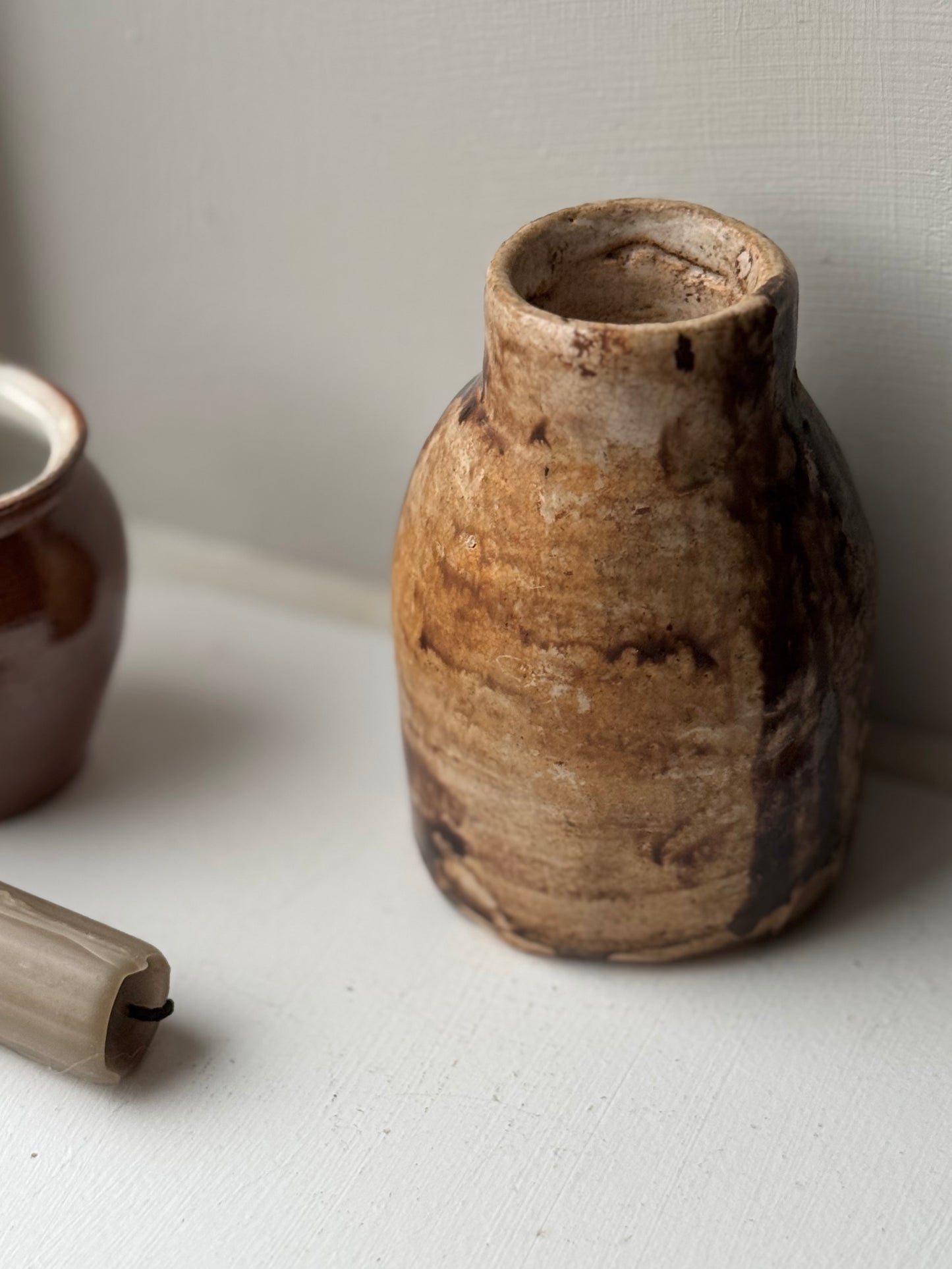 Rich Brown Vintage Stoneware Pot