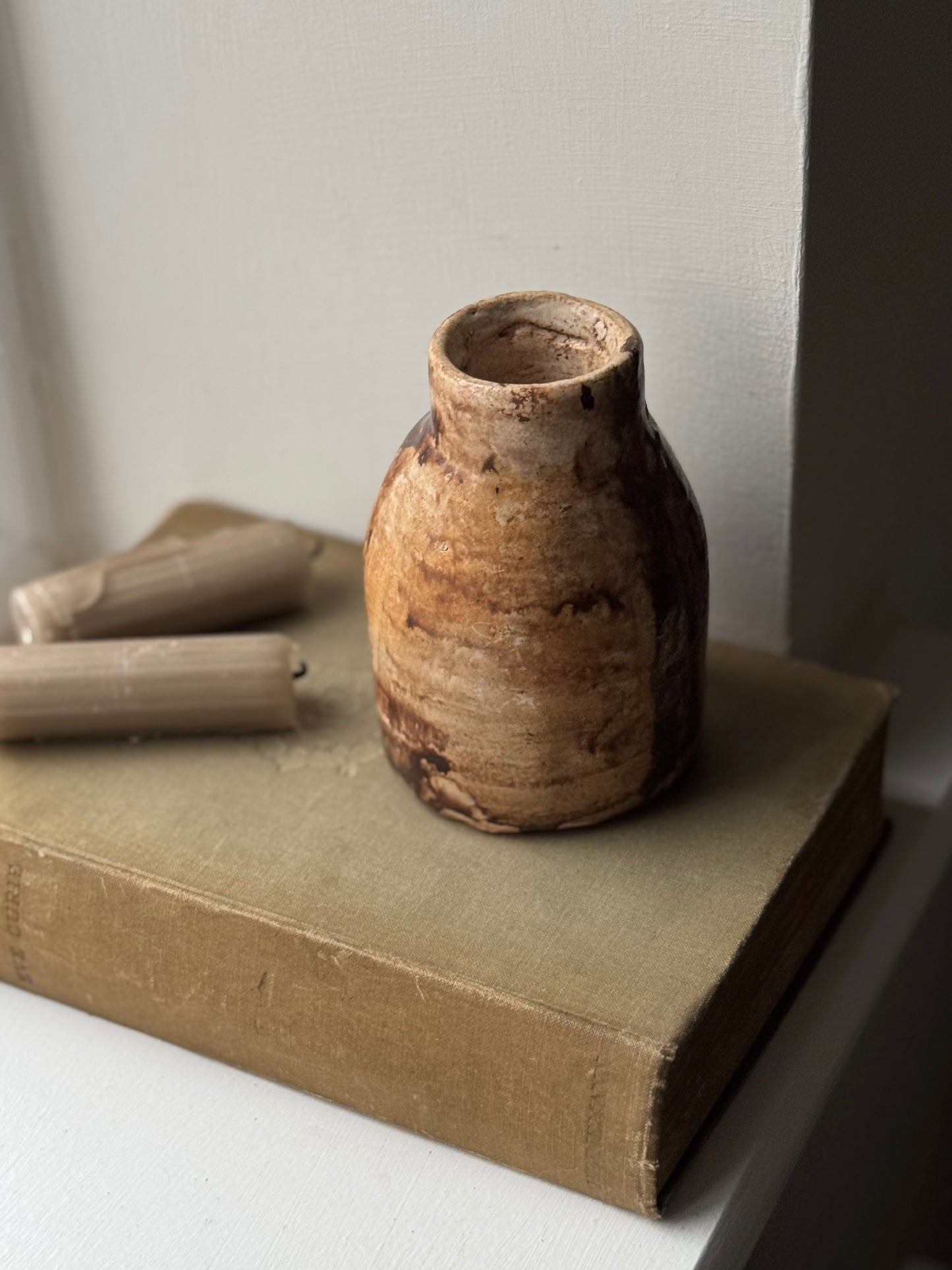 Rich Brown Vintage Stoneware Pot