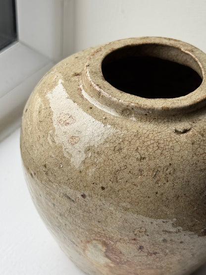 Warm Beige Antique Ginger Jar