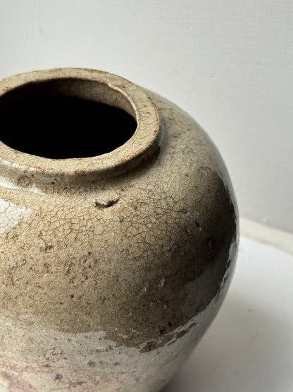 Warm Beige Antique Ginger Jar
