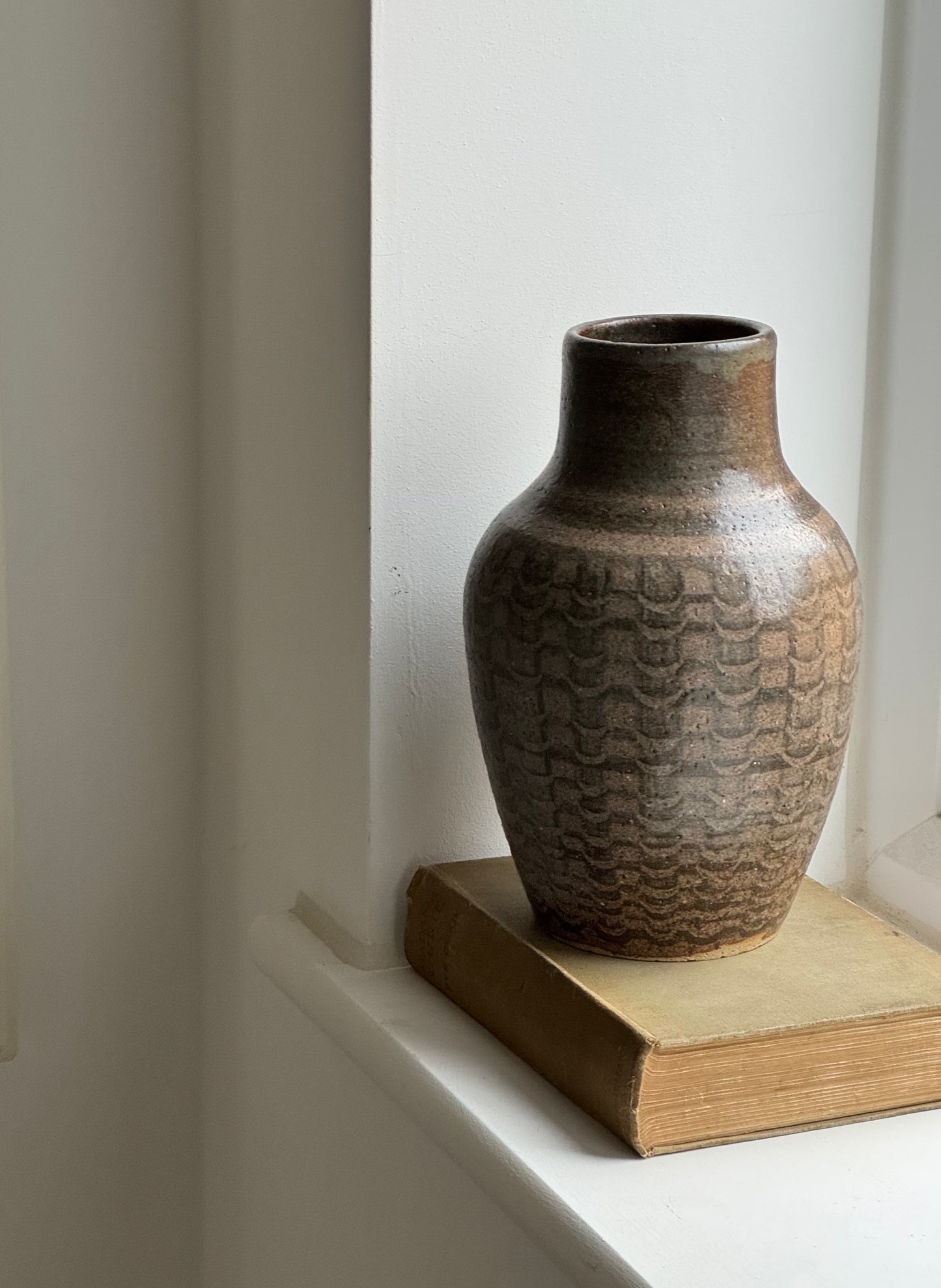 Vintage Deep Brown Tapered Vase