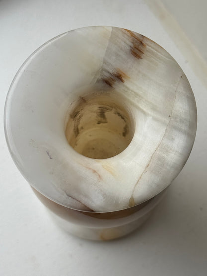 Large Vintage Onyx Candle Holder