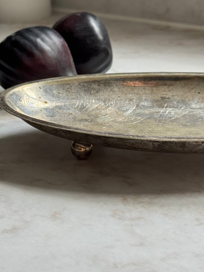 Vintage Silver Decorative Footed Tray