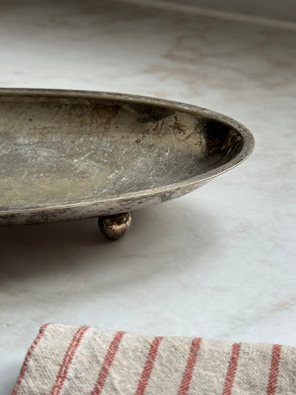 Vintage Silver Decorative Footed Tray