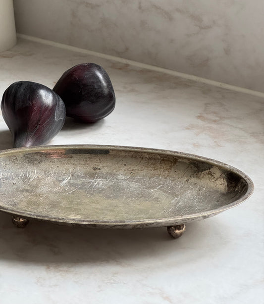 Vintage Silver Decorative Footed Tray