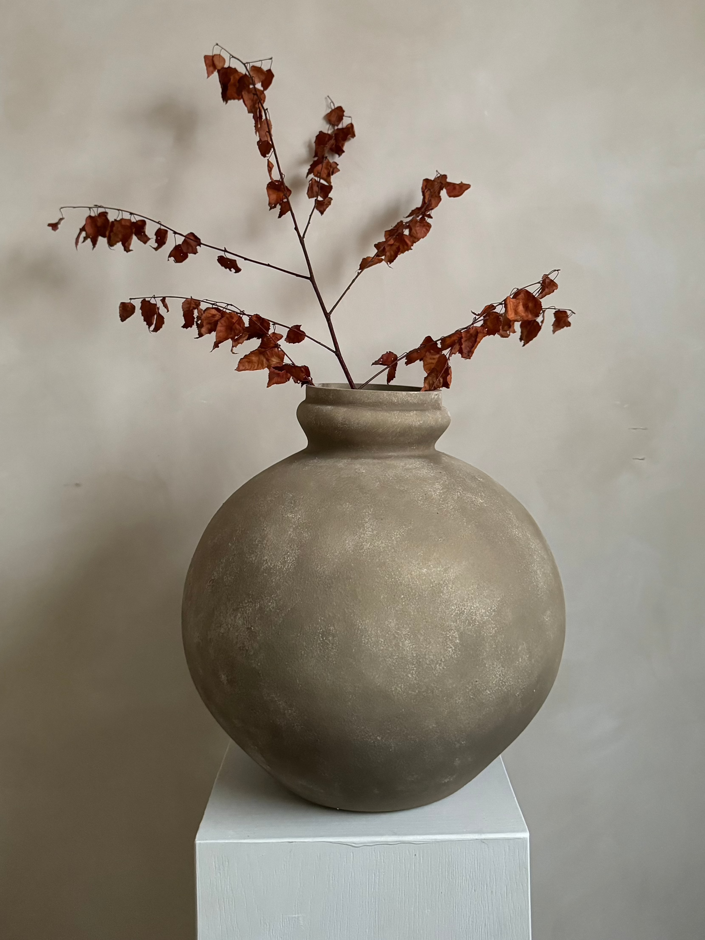 EARTH  |  Earthy brown large rounded rustic vase/vessel