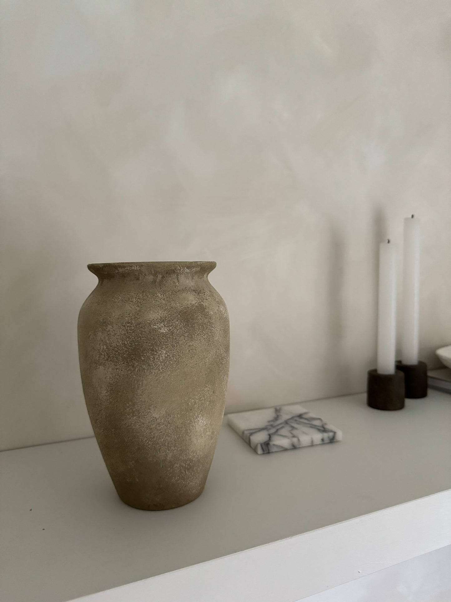 EARTH  |  Light brown beige stone effect vase